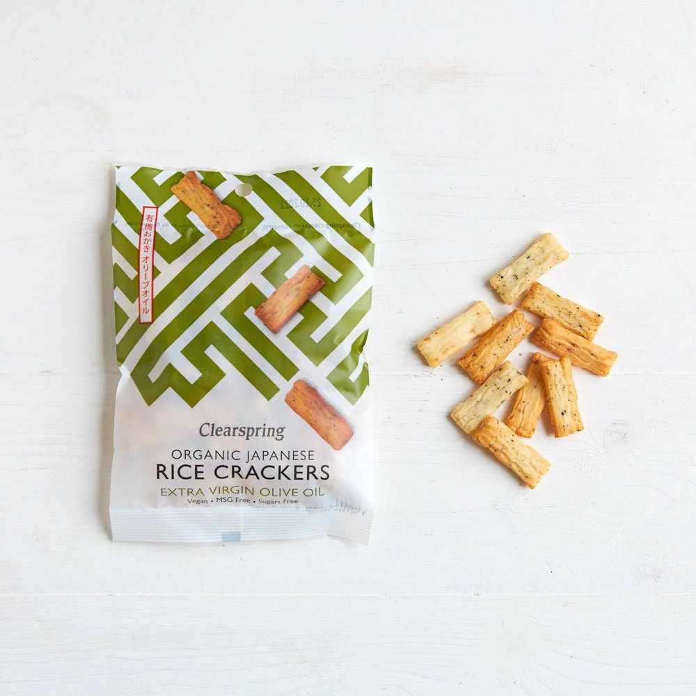 Organic Japanese Rice Crackers - Extra Virgin Olive Oil - Image 3